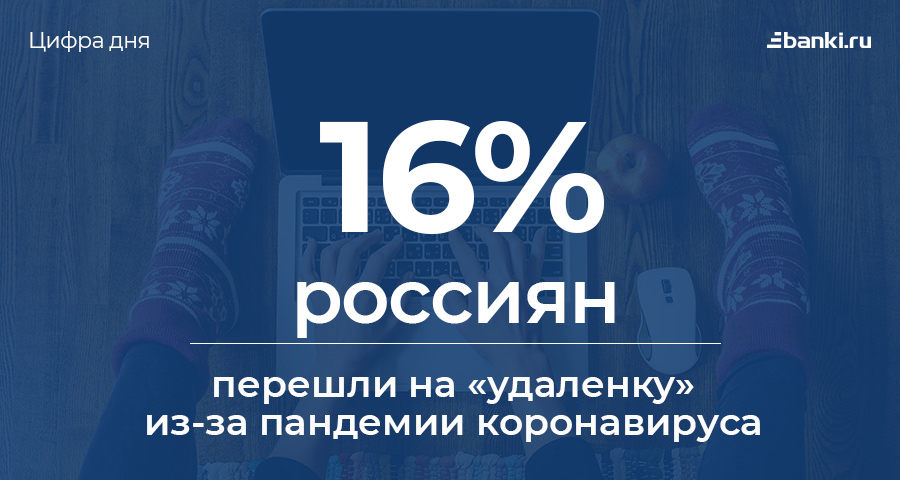 Цифра дня: сколько россиян перешли на удаленную работу из-за пандемии